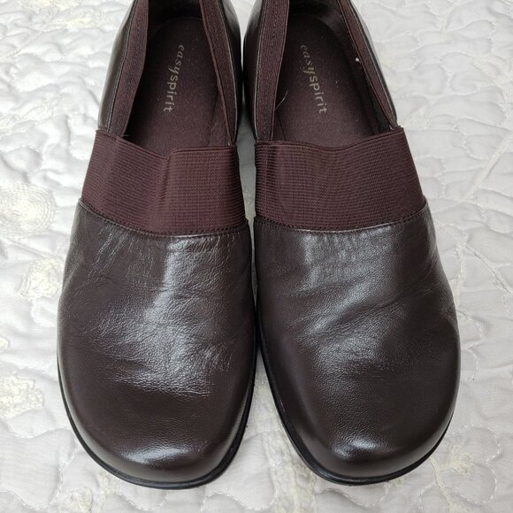 EUC EASY SPIRIT ESDILLONA premium leather platform wedges (9) chocolatey brown - Picture 2 of 7